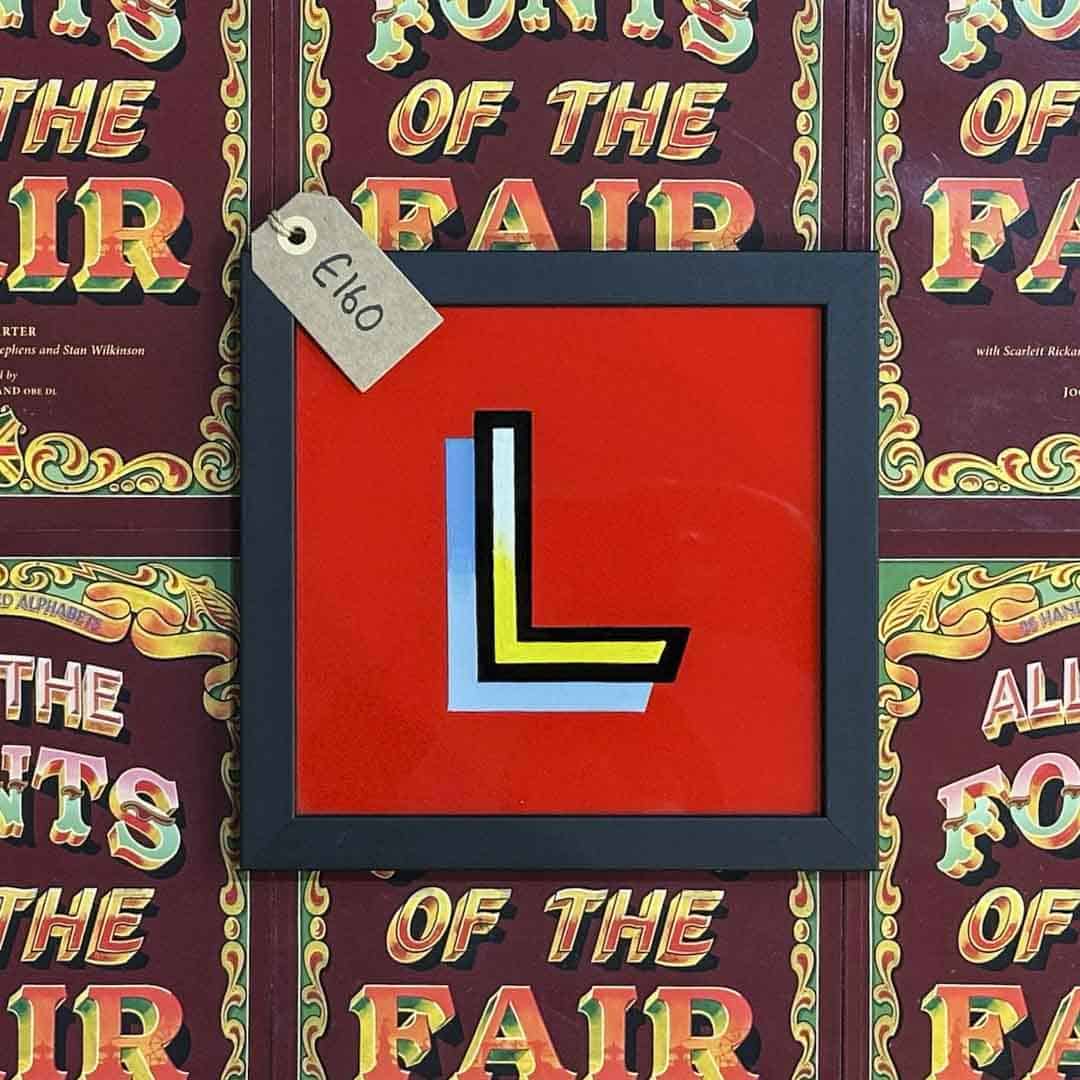 Joby Carter hand painted letter L from Waltzer in All the fonts of the fair signwriting book