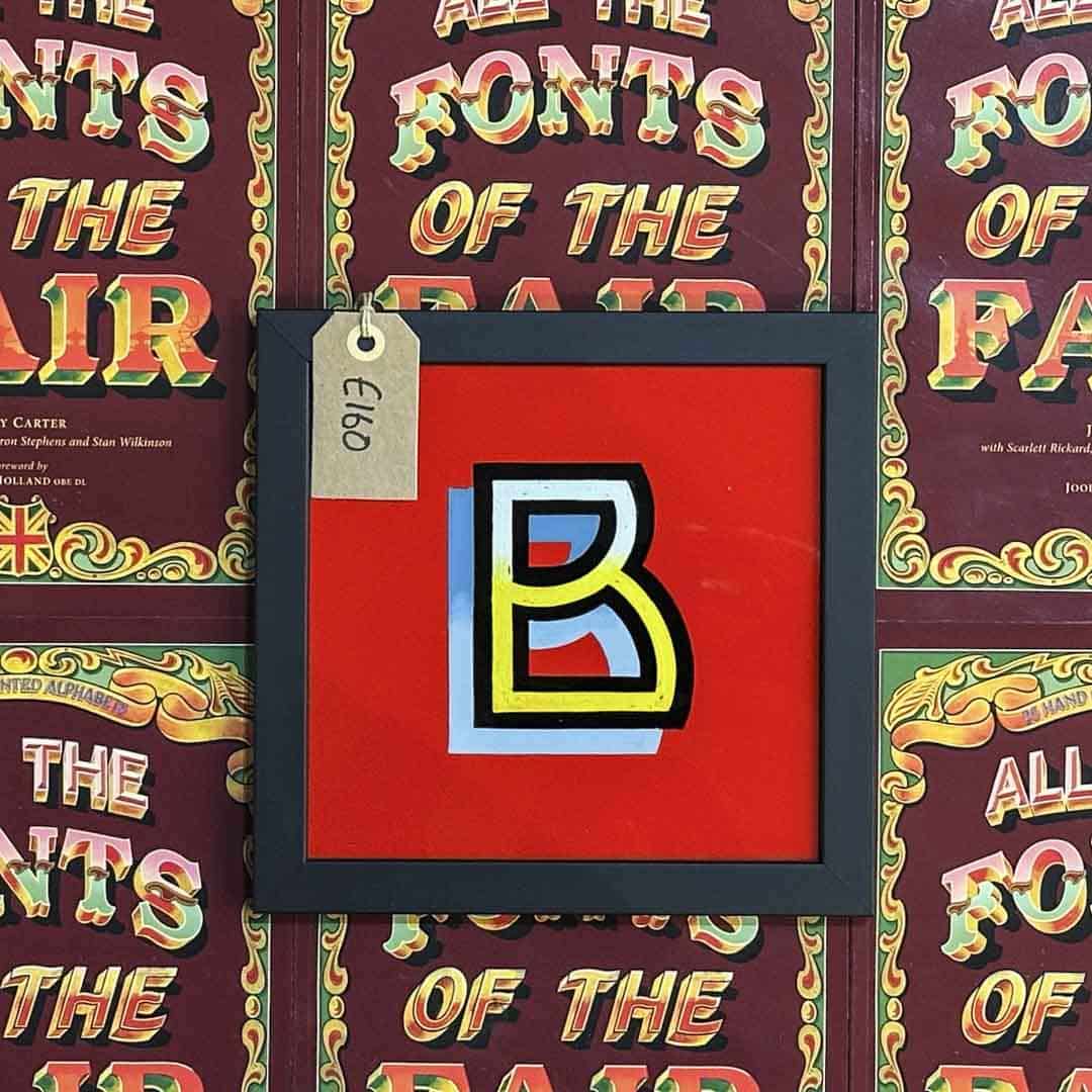 Joby Carter hand painted letter B from Waltzer in All the fonts of the fair signwriting book
