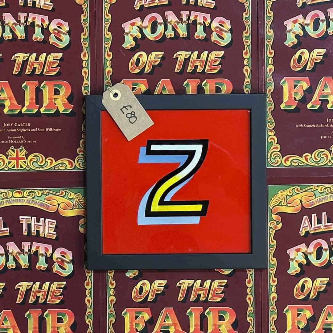 Joby Carter hand painted letter Z from Waltzer in All the fonts of the fair signwriting book
