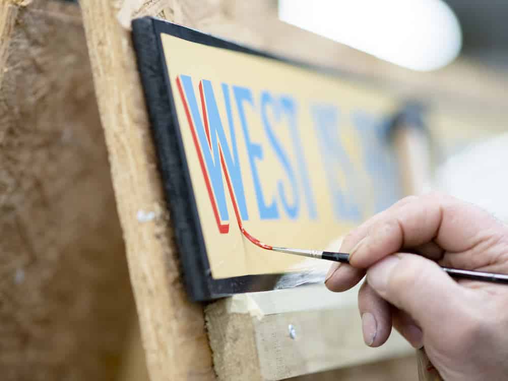 Close up of traditional signwriting