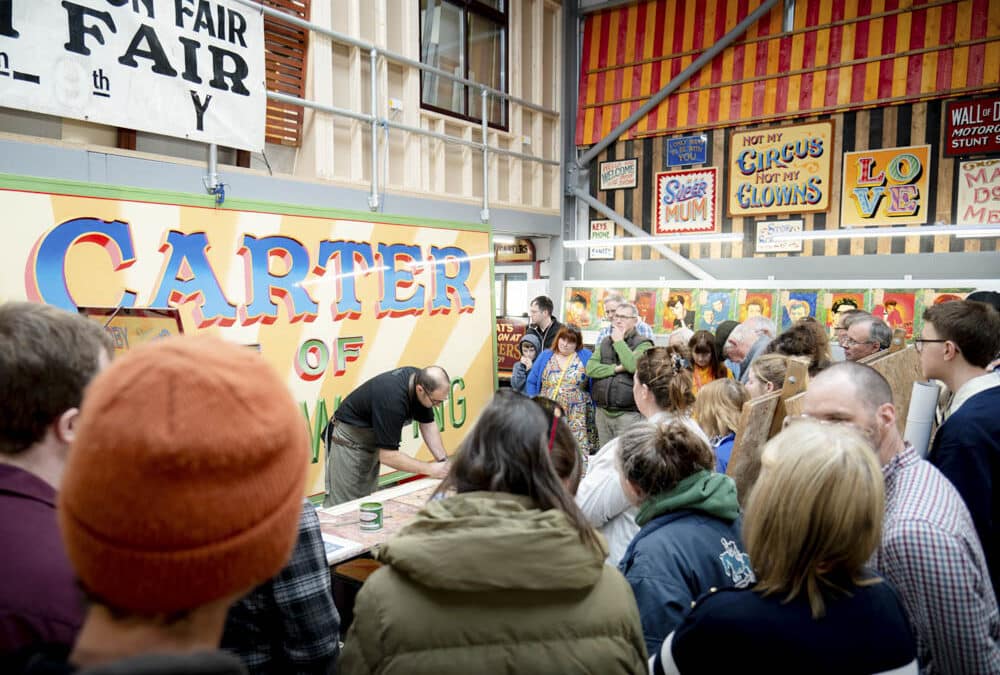 Hundreds join Joby for his first ever workshop open day in Street, Somerset.    