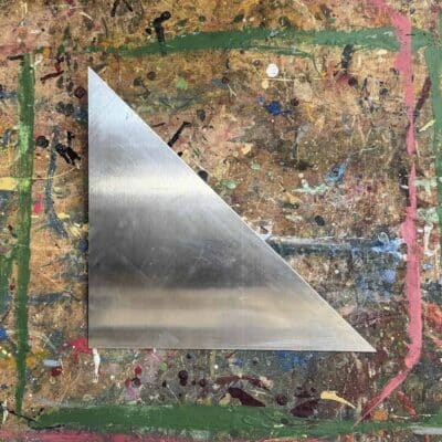 Large aluminium set square used in signwriting