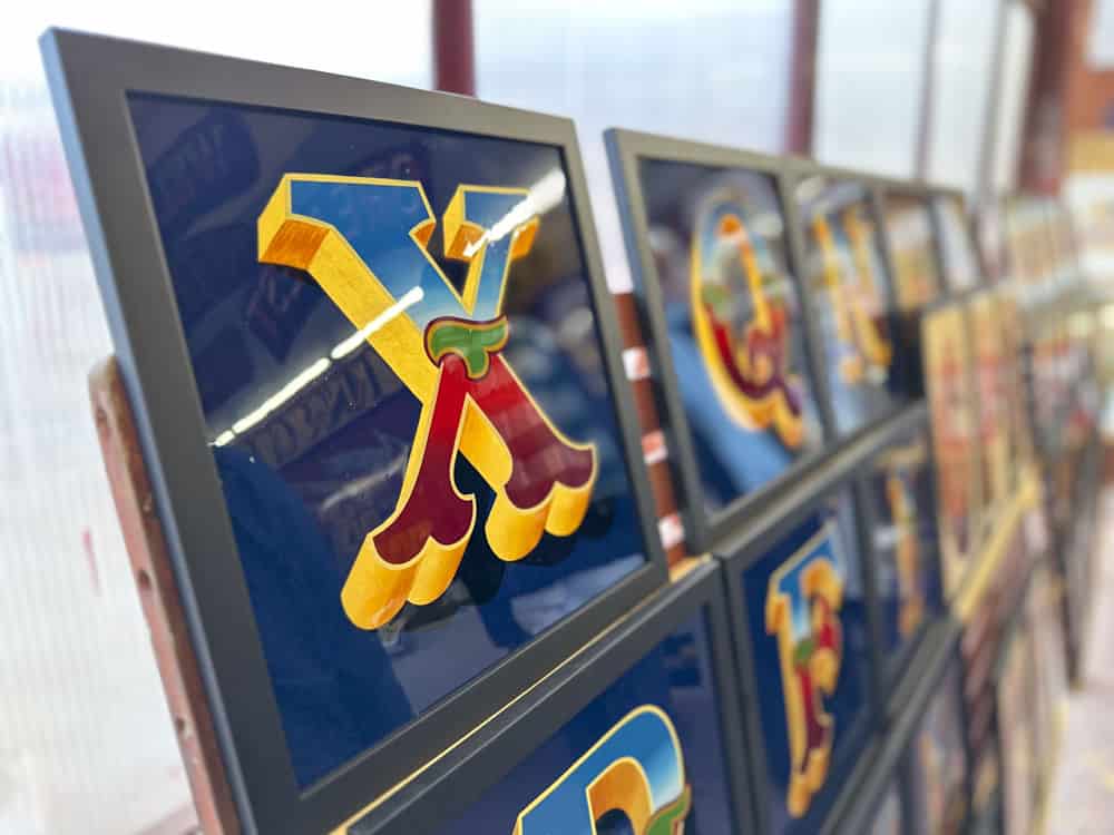 Hand painted Hope alphabet letters on display at an Open Day